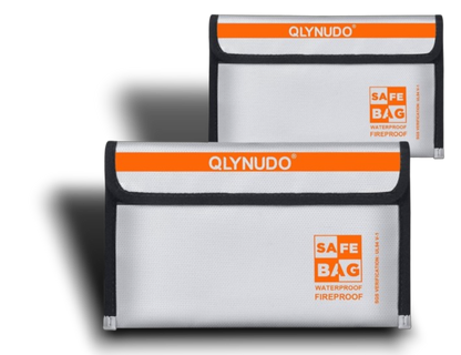 2-Pack Fireproof Bag w/ Waterproof Zipper, Large and Small Fireproof Pouch Set